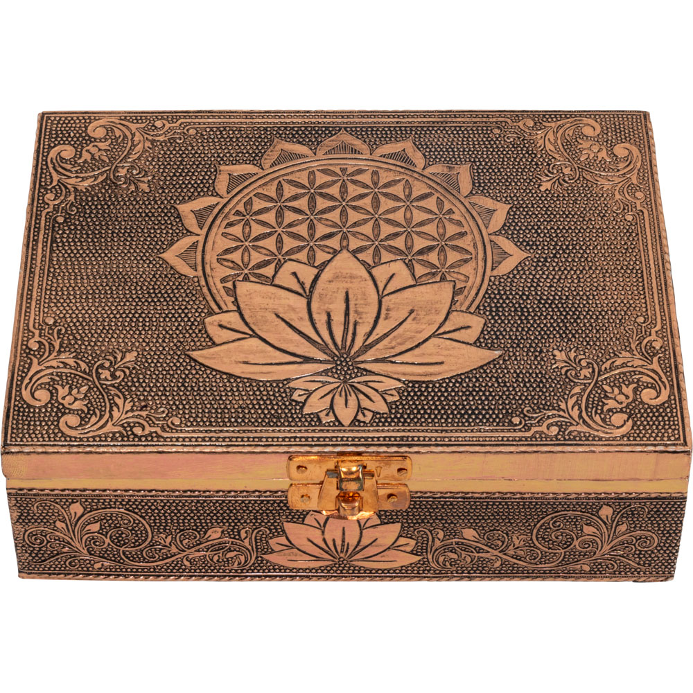 Bronze Metal Lined Box - FLOWER of Life (Each)