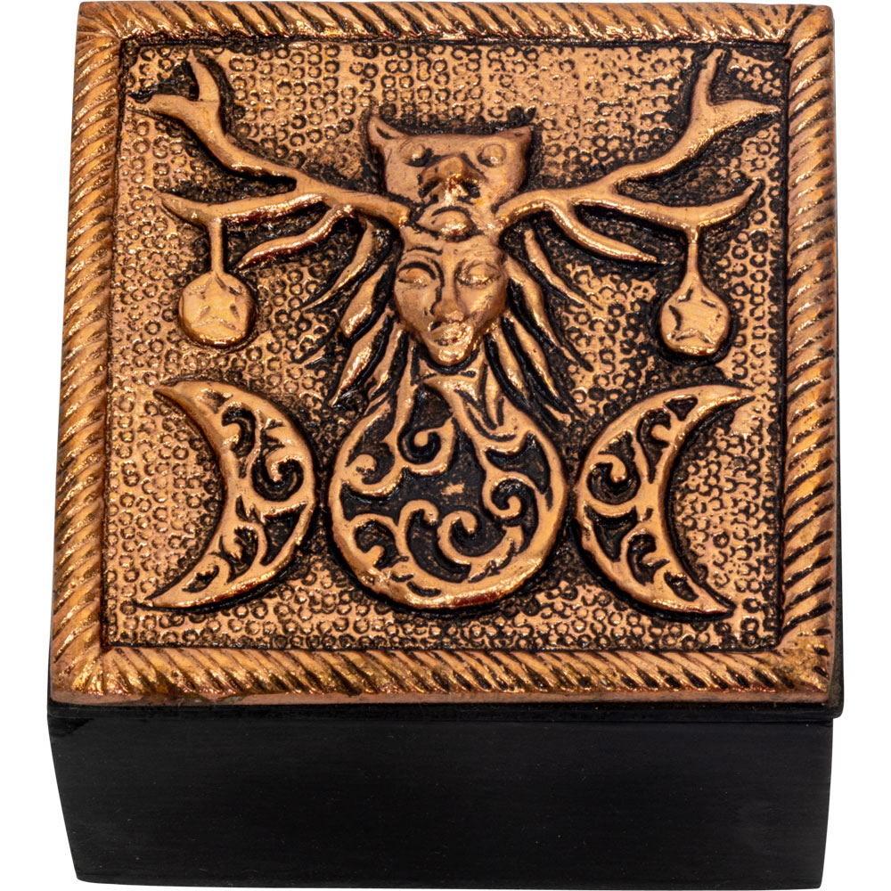 Bronze Metal TRINKET Box - Pagan (Each)