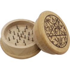 Wood Herb Grinder - Pentacle (Each)