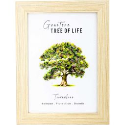 Wood Picture Frame Gemstone Tree of Life - Tourmaline (Each)