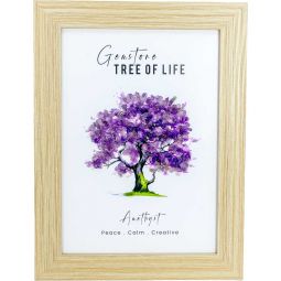 Wood Picture Frame Gemstone Tree of Life - Amethyst (Each)