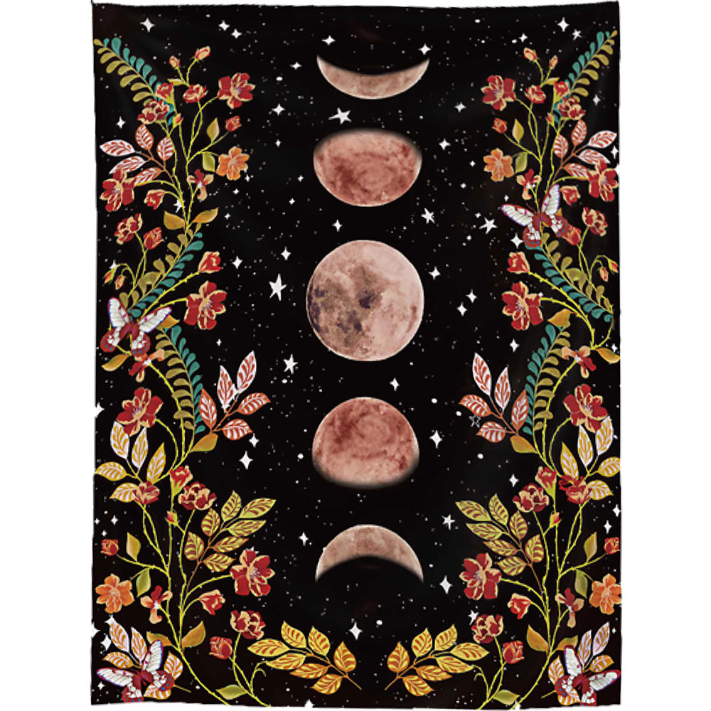 (Unavailable)Polyester Tapestry - FLOWERS & Moon Phases (Each)