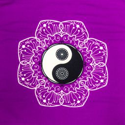 Cotton Cushion Cover w/ Zipper - Yin Yang Flower - Purple (Each)