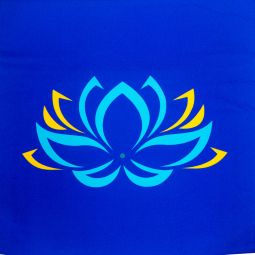 Cotton Cushion Cover w/ Zipper - Lotus - Blue (Each)