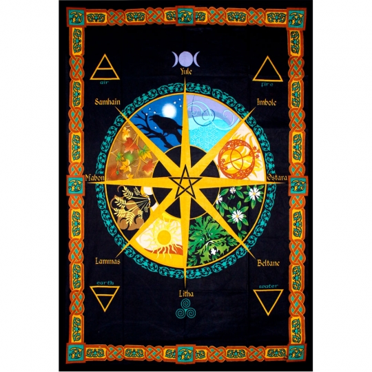 Cotton Single Tapestry  Pagan Calendar  (Each)