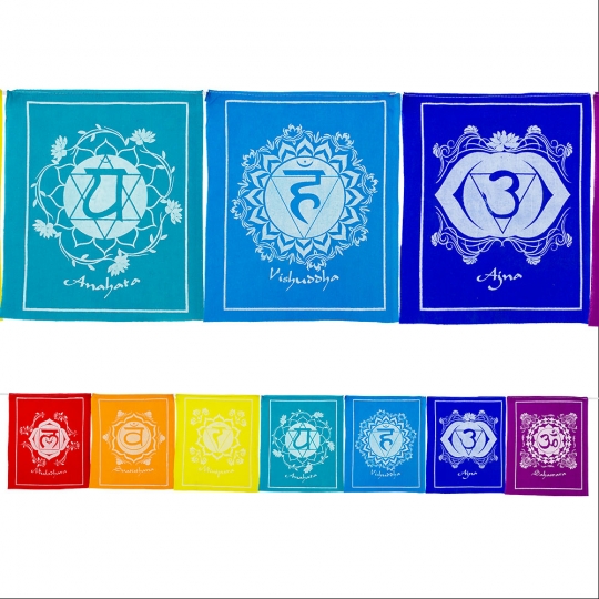 Tibetan Prayer Flags Chakras (Each)