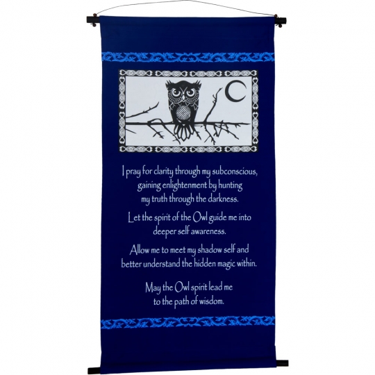 Cotton Inspirational Banner - Owl Spirit Prayer (Each)
