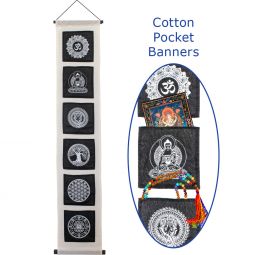Cotton Pocket Banner - Sacred Symbols (Each)