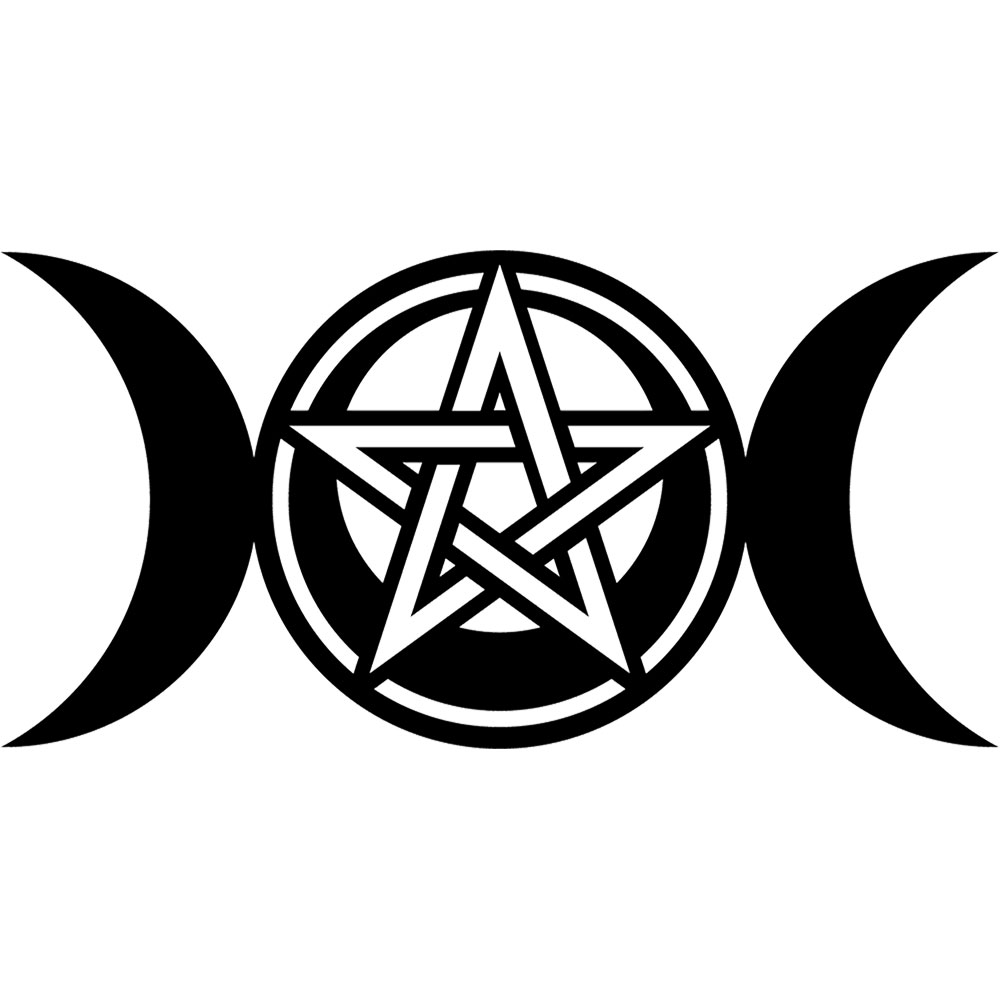 Wall DECAL - Triple Moon w/ Pentacle (Each)