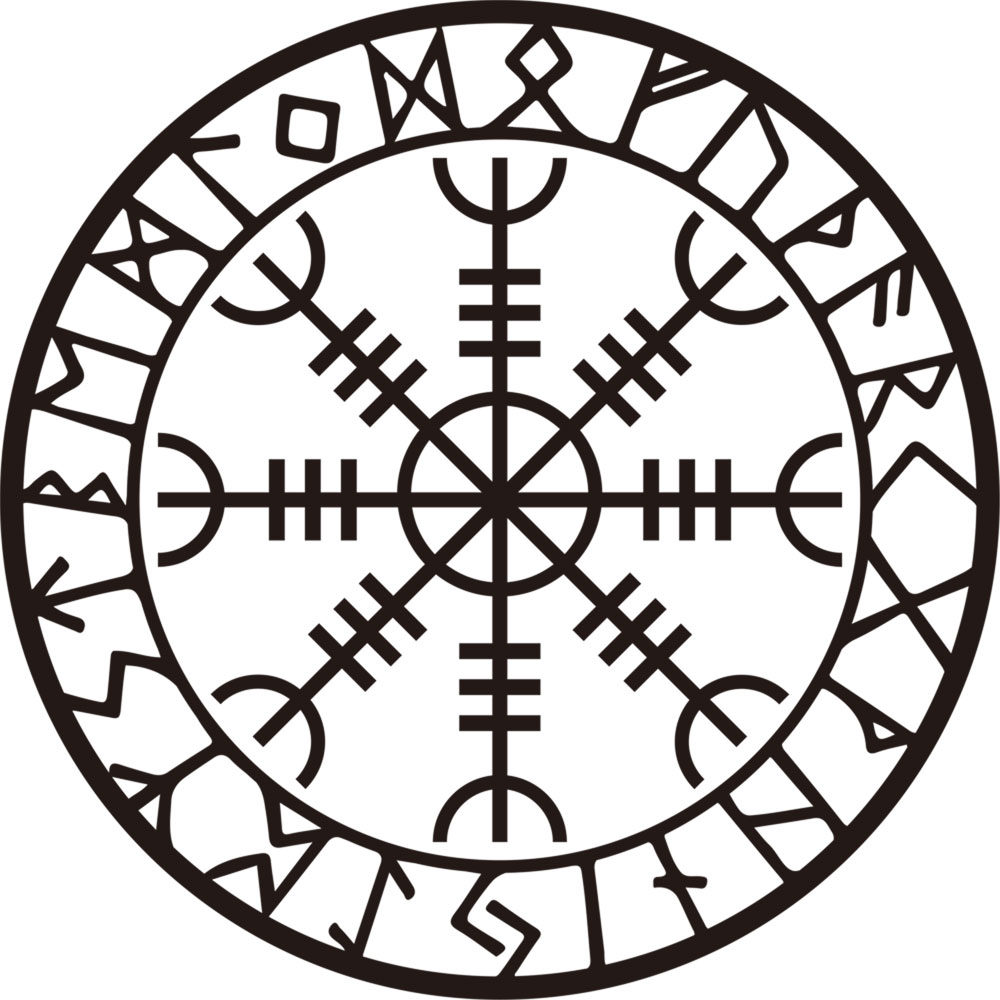 Wall DECAL - Helm of Awe w/ Runes (Each)