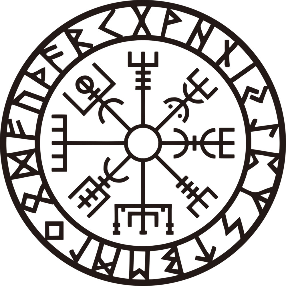 Wall DECAL - Vegvisir w/ Runes (Each)