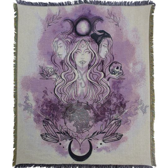 Cotton Heavy Throw w/ Fringe - Triple Goddess (Each)