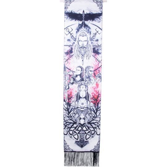 Linen Banner w/ Fringe - Viking Gods (Each)