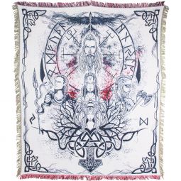 Cotton Heavy Throw w/ Fringe - Viking Gods (Each)