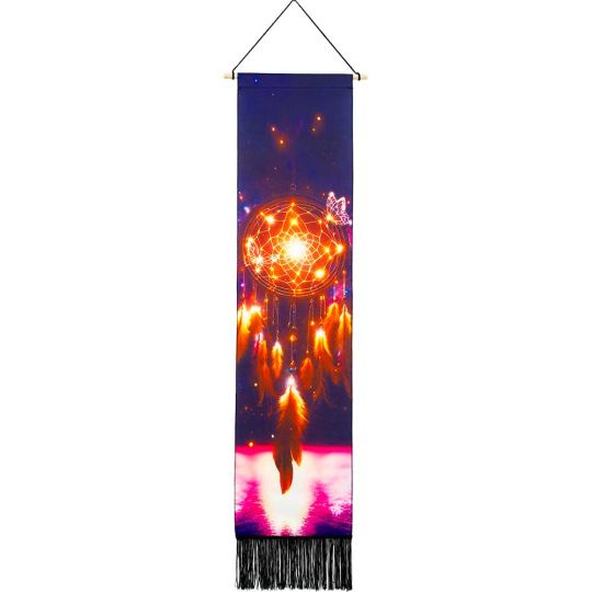 Linen Banner w/ Fringe - Enchanted Dreamcatcher (Each)