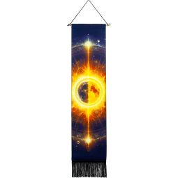 Linen Banner w/ Fringe - Sun & Moon Collide (Each)