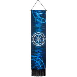 Linen Banner w/ Fringe - Vegvisir w/ Runes (Each)