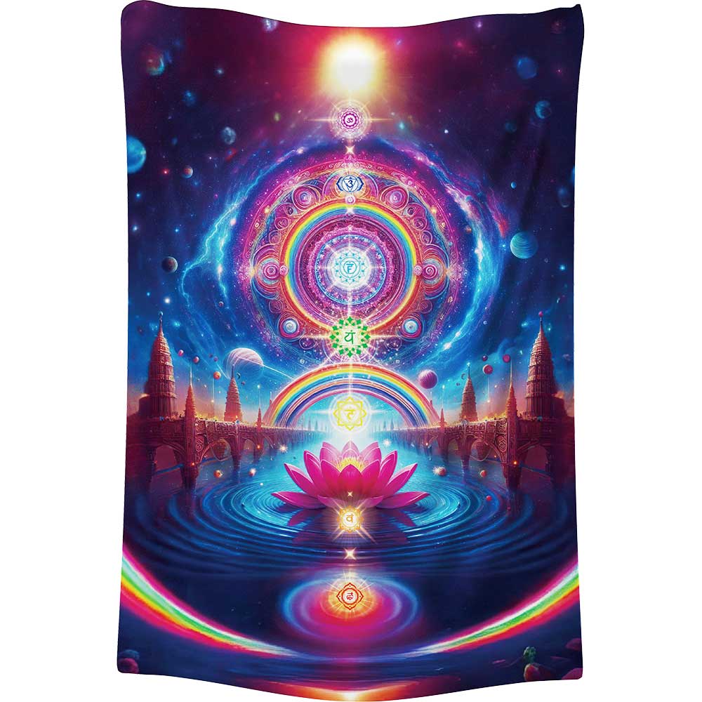 Polyester TAPESTRY - Lotus w/ Chakra Mandala (Each)