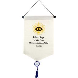 Small Cotton Banner - Lao Tzu Proverb w/ Tassel (Each)