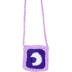 Cotton Crystal Pouch Crocheted - Crescent Moon (Each)