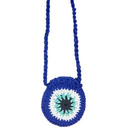 Cotton Crystal Pouch Crocheted - Evil Eye (Each)