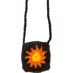 Cotton Crystal Pouch Crocheted - Sun (Each)