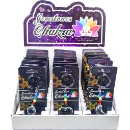 Gemstones Chakra Key Chains Crystal Suncatcher Asst'd Shapes (Display of 30)
