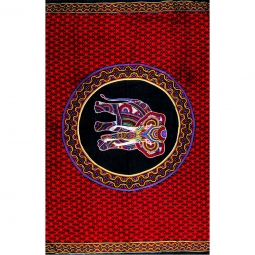 Rayon Sarong - Tribal Elephant - Red (Each)