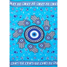 Rayon Sarong - Evil Eye - Sky Blue (Each)