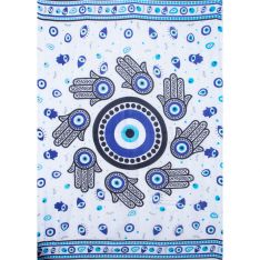 Rayon Sarong - Evil Eye - White (Each)