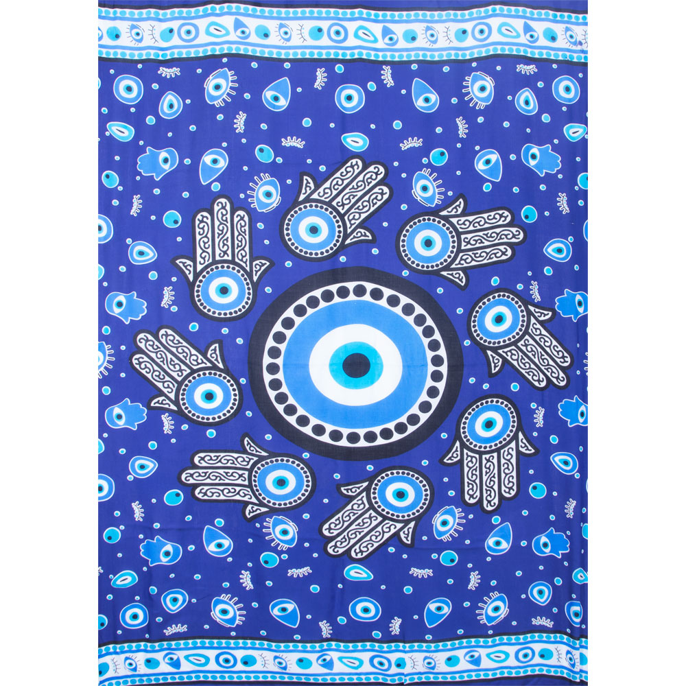 Rayon Sarong - Evil Eye - Indigo (Each)