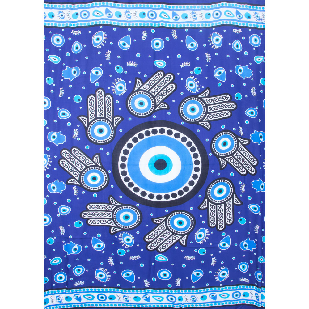 Rayon SARONG - Evil Eye - Indigo (Each)