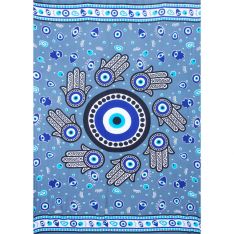 Rayon Sarong - Evil Eye - Light Blue (Each)
