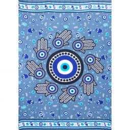 Rayon Sarong - Evil Eye - Light Blue (Each)