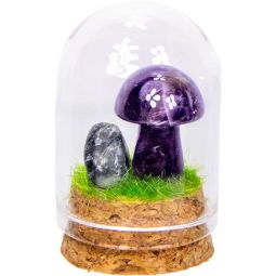 Gemstone Mini Mushroom Terrarium - Amethyst (Each)