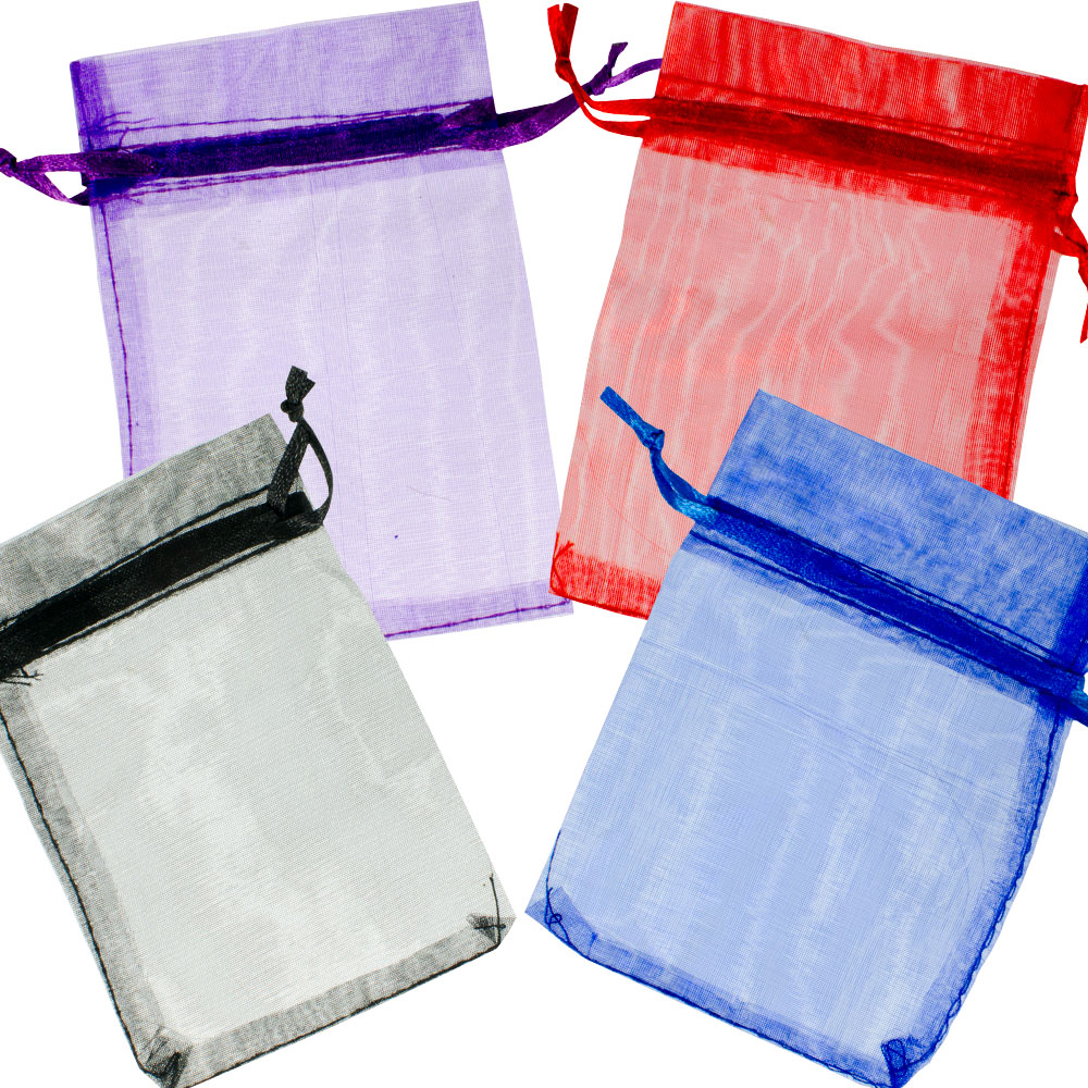 Organza BAGS Plain Assorted Colors (pack of 12)