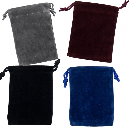 Unlined Velvet Bag  3" x 4" Assortment (Pack of 12)