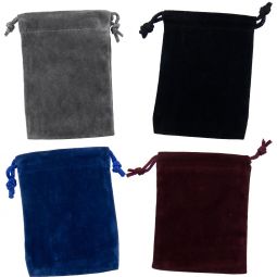 Unlined Velvet Bag  2 x 2.5 Assortment  (pack of 12)