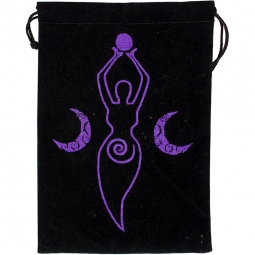 Unlined Velvet Bag Embrodery - Moon Goddess Black (each)