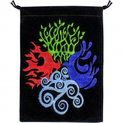 Unlined Velvet Bag Embroidered 4 Elements (each)