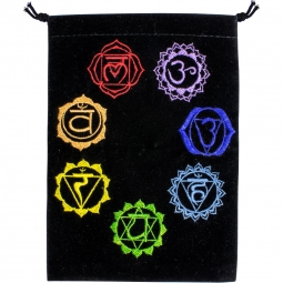 Unlined Velvet Bag Embroidered 7 Chakras (each)