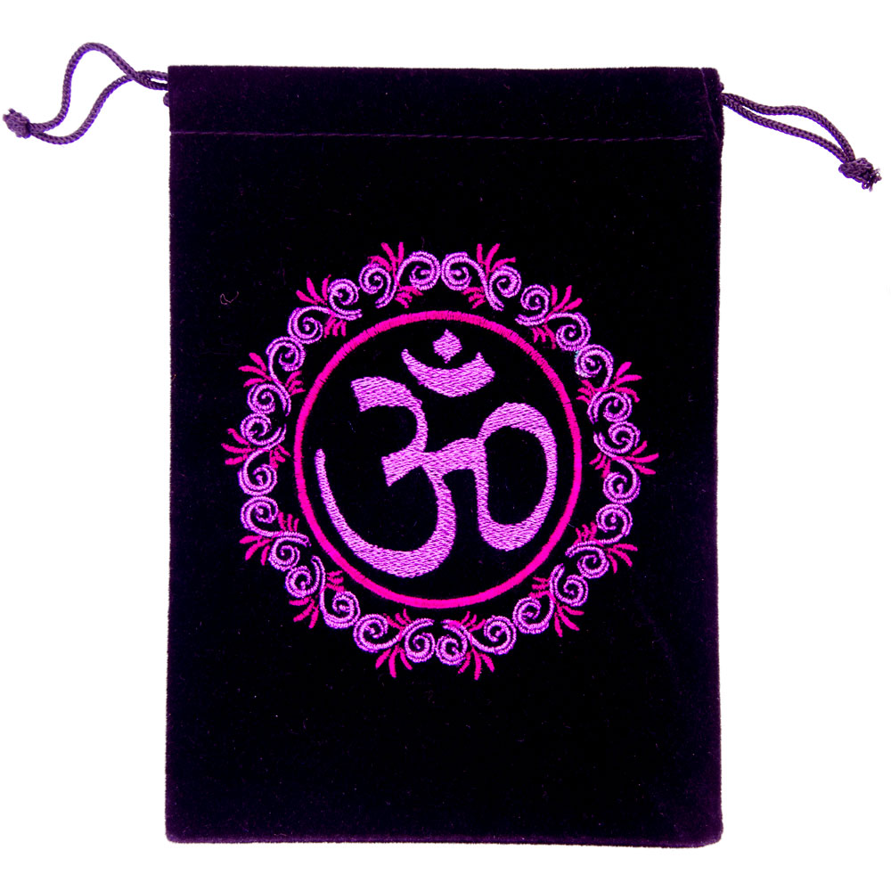 Unlined Velvet BAG Embroidered Om (Each)