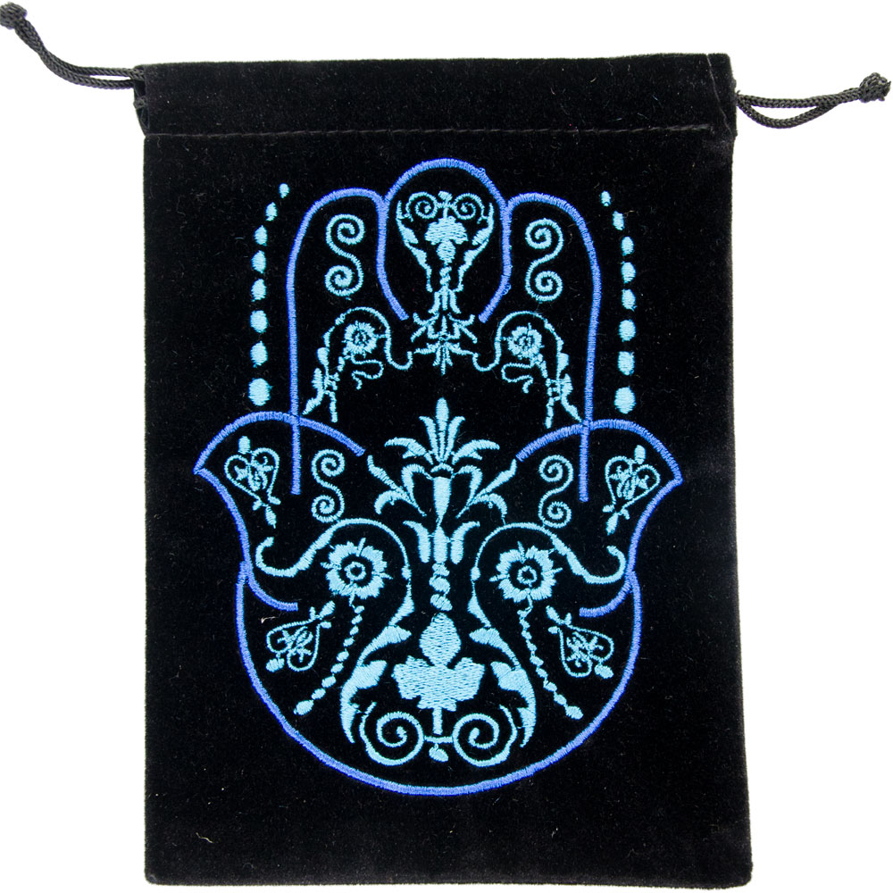 Unlined Velvet BAG Embroidered Fatima hand (Each)