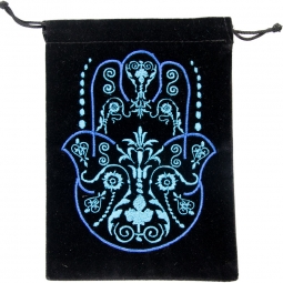 Unlined Velvet Bag Embroidered Fatima hand (Each)