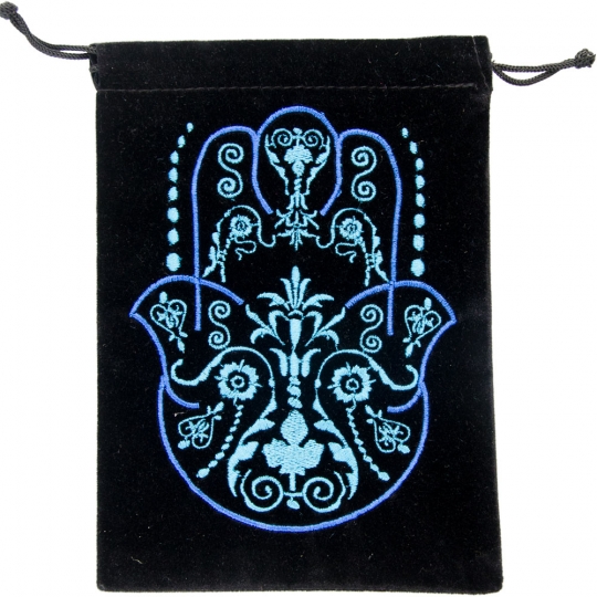 Unlined Velvet Bag Embroidered Fatima hand (Each)