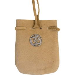 Suede Pouch Rounded w/Strap - Beige Om (Each)