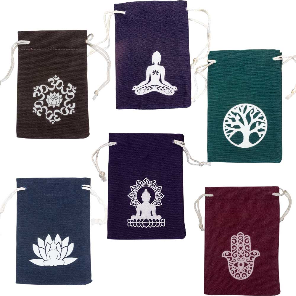 Printed COTTON Pouch- asst'd Patterns (Set of 6)