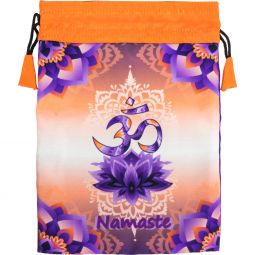 Lined French Crepe Poly Bag - Om Namaste (Each)