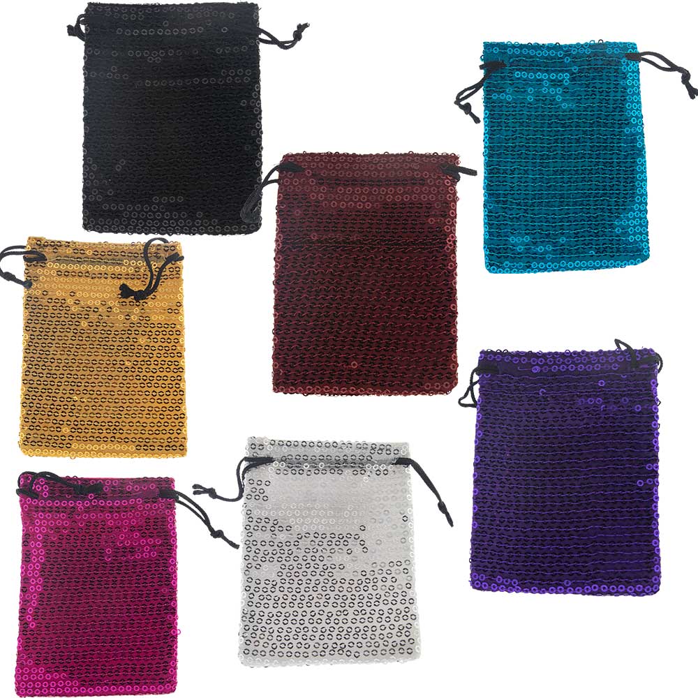 SEQUIN Pouch Asst'd Colors (Pack of 7)