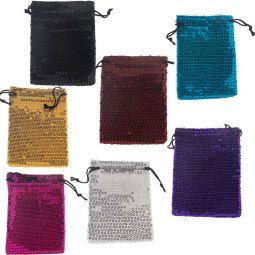 Sequin Pouch Asstd Colors (Pack of 7)